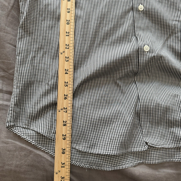 Paul Smith Button Up Long Sleeve Shirt Tailored Fit Black Check Blue Wrist Large - Picture 4 of 8